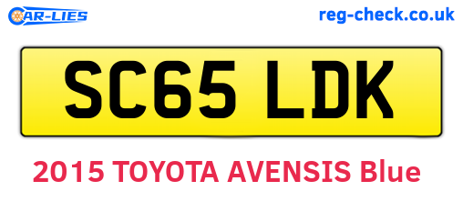 SC65LDK are the vehicle registration plates.