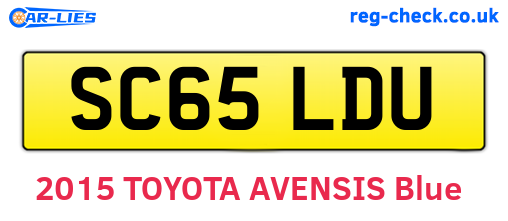 SC65LDU are the vehicle registration plates.