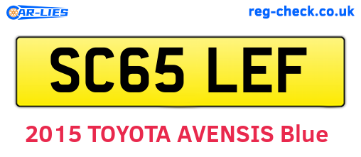 SC65LEF are the vehicle registration plates.