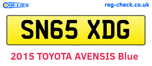 SN65XDG are the vehicle registration plates.