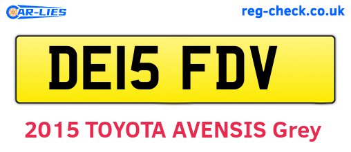 DE15FDV are the vehicle registration plates.