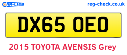 DX65OEO are the vehicle registration plates.