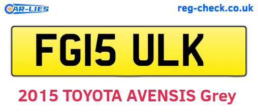 FG15ULK are the vehicle registration plates.