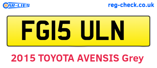 FG15ULN are the vehicle registration plates.