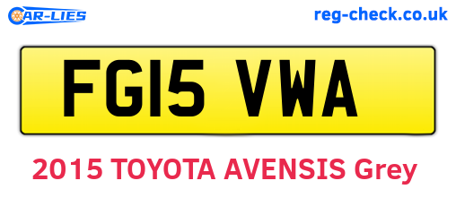 FG15VWA are the vehicle registration plates.