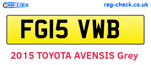 FG15VWB are the vehicle registration plates.