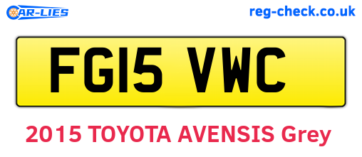 FG15VWC are the vehicle registration plates.