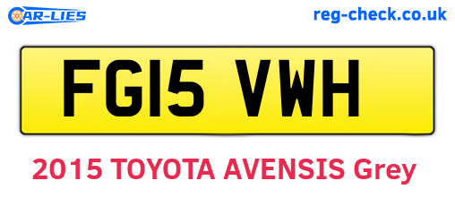 FG15VWH are the vehicle registration plates.