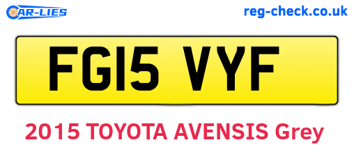 FG15VYF are the vehicle registration plates.