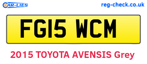 FG15WCM are the vehicle registration plates.