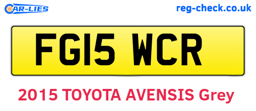 FG15WCR are the vehicle registration plates.