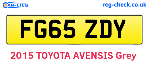 FG65ZDY are the vehicle registration plates.