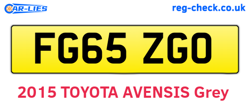 FG65ZGO are the vehicle registration plates.