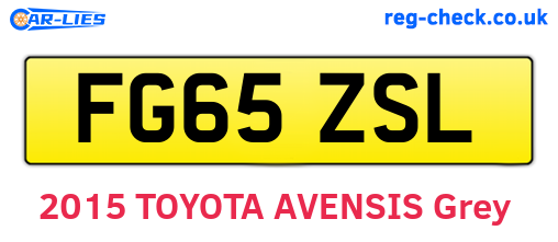 FG65ZSL are the vehicle registration plates.