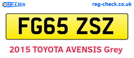 FG65ZSZ are the vehicle registration plates.