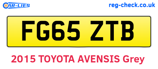 FG65ZTB are the vehicle registration plates.