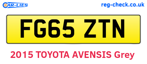 FG65ZTN are the vehicle registration plates.
