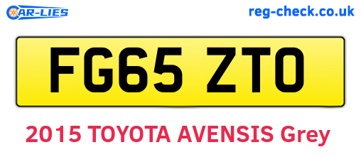FG65ZTO are the vehicle registration plates.