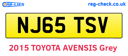 NJ65TSV are the vehicle registration plates.