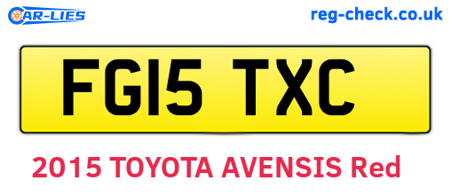 FG15TXC are the vehicle registration plates.