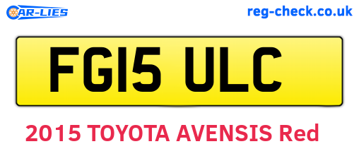 FG15ULC are the vehicle registration plates.