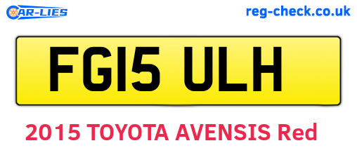 FG15ULH are the vehicle registration plates.