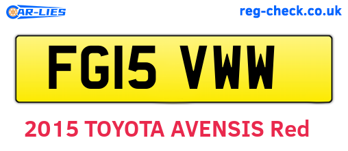 FG15VWW are the vehicle registration plates.