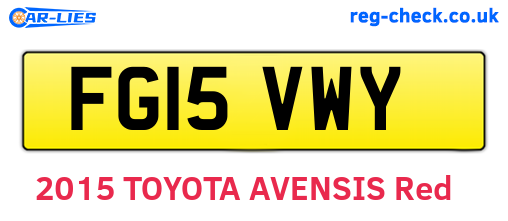 FG15VWY are the vehicle registration plates.