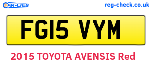FG15VYM are the vehicle registration plates.