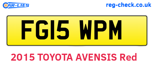 FG15WPM are the vehicle registration plates.