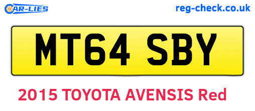 MT64SBY are the vehicle registration plates.