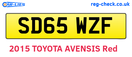 SD65WZF are the vehicle registration plates.