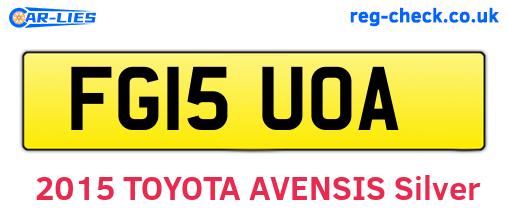 FG15UOA are the vehicle registration plates.