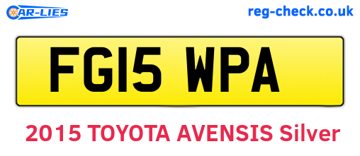 FG15WPA are the vehicle registration plates.