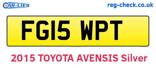 FG15WPT are the vehicle registration plates.
