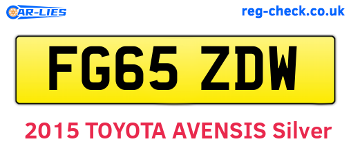 FG65ZDW are the vehicle registration plates.