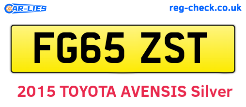 FG65ZST are the vehicle registration plates.