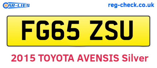 FG65ZSU are the vehicle registration plates.