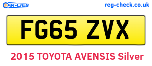 FG65ZVX are the vehicle registration plates.