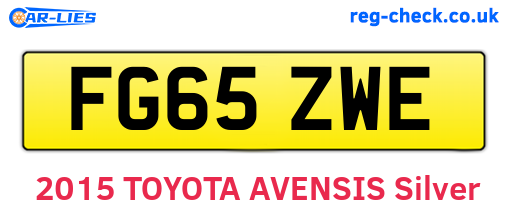 FG65ZWE are the vehicle registration plates.