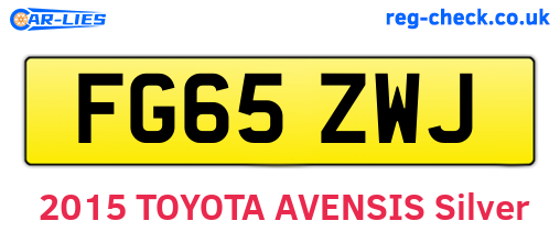 FG65ZWJ are the vehicle registration plates.