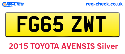FG65ZWT are the vehicle registration plates.