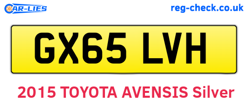 GX65LVH are the vehicle registration plates.