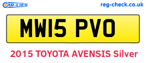 MW15PVO are the vehicle registration plates.