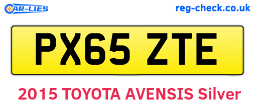 PX65ZTE are the vehicle registration plates.