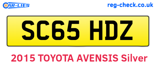 SC65HDZ are the vehicle registration plates.