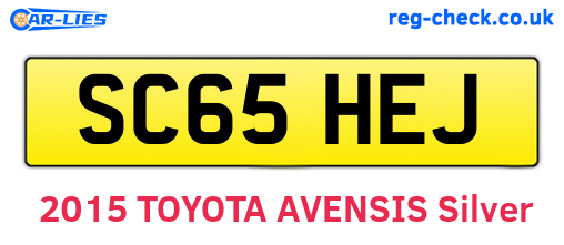SC65HEJ are the vehicle registration plates.