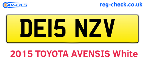 DE15NZV are the vehicle registration plates.