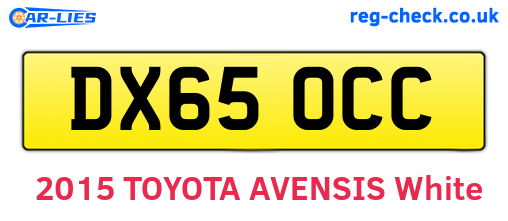 DX65OCC are the vehicle registration plates.