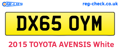 DX65OYM are the vehicle registration plates.